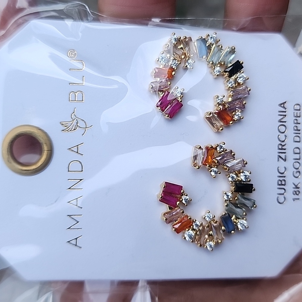 Amanda Blu - 18K Gold Dipped Open Circle Earrings New
